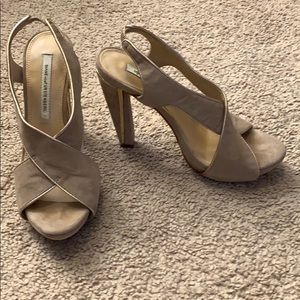 Diane von Furstenberg Suede Slingback Sandals